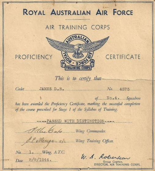 RAAF Air Training Corps Proficiency Certificate